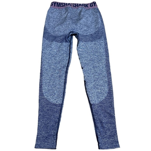 Gymshark Flex blue grey heather stretch leggings medium - Picture 2 of 5